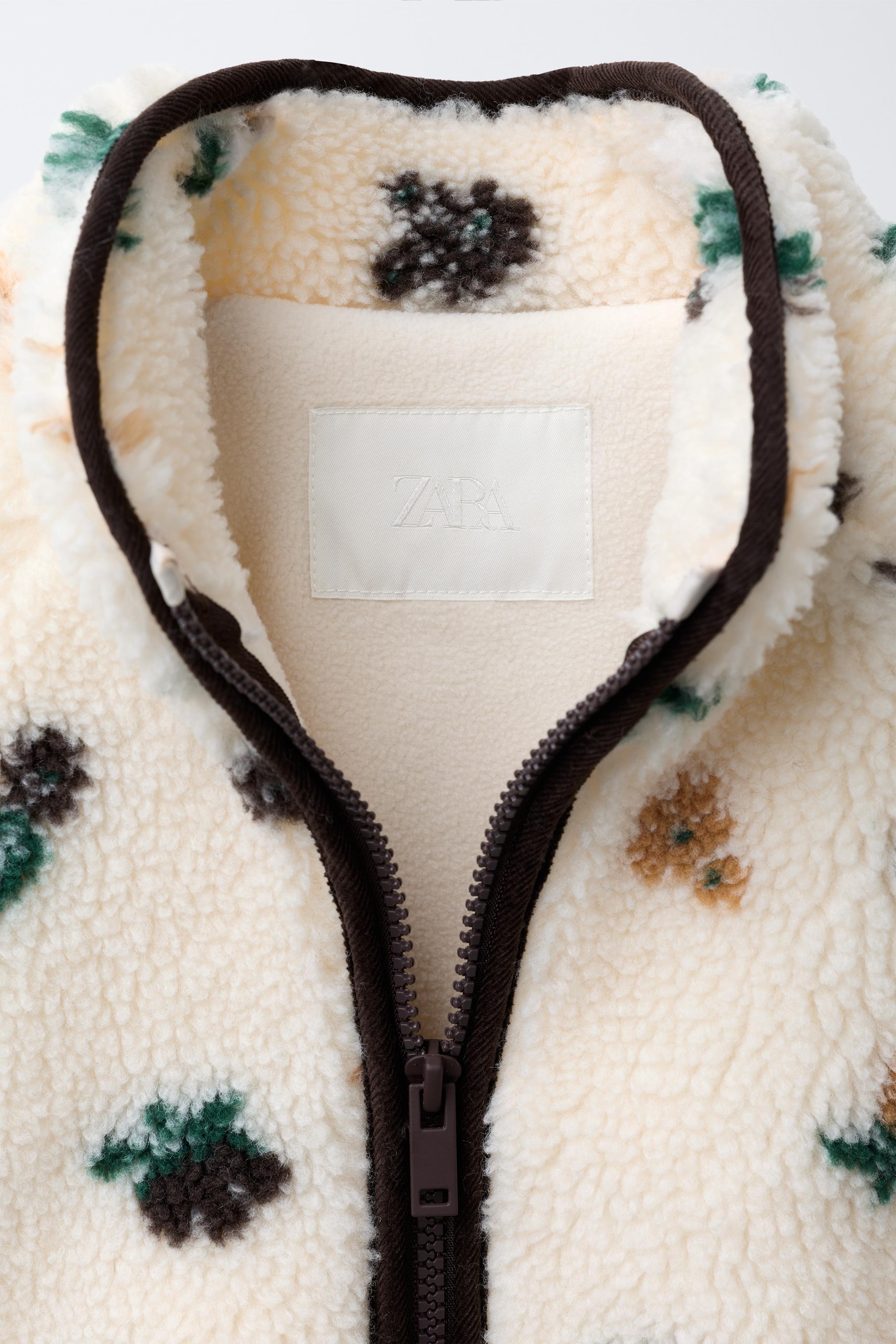 VESTE EFFET MOUTON FLEURS